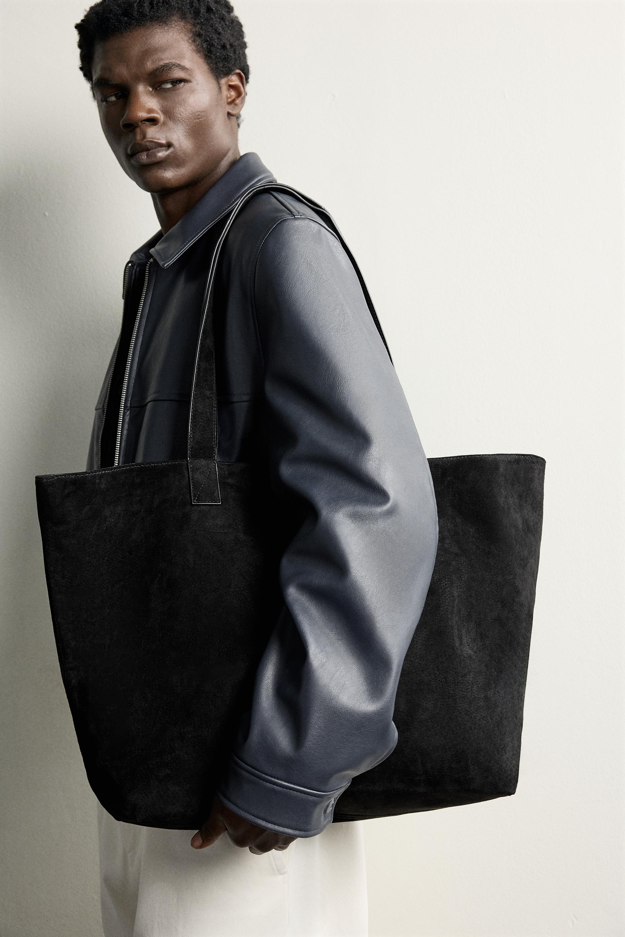 LEATHER SHOPPER TOTE